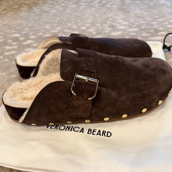 Veronica Beard Fern Shearling Clog Size 10 - Picture 5 of 10